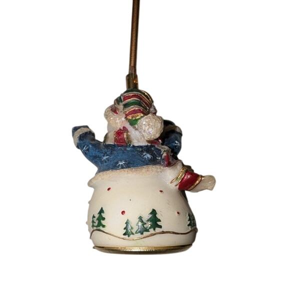 Home Interiors Snowman Christmas Holiday Candle Snuffer Gold-tone Resin 9 in - Picture 6 of 8